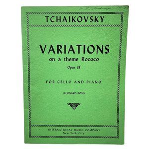 Tchaikovsky Variations on a Theme Rococo Opus 33 Cello and Piano Vintage Sheet M